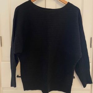 J Crew black raglan wool ribbed sweater